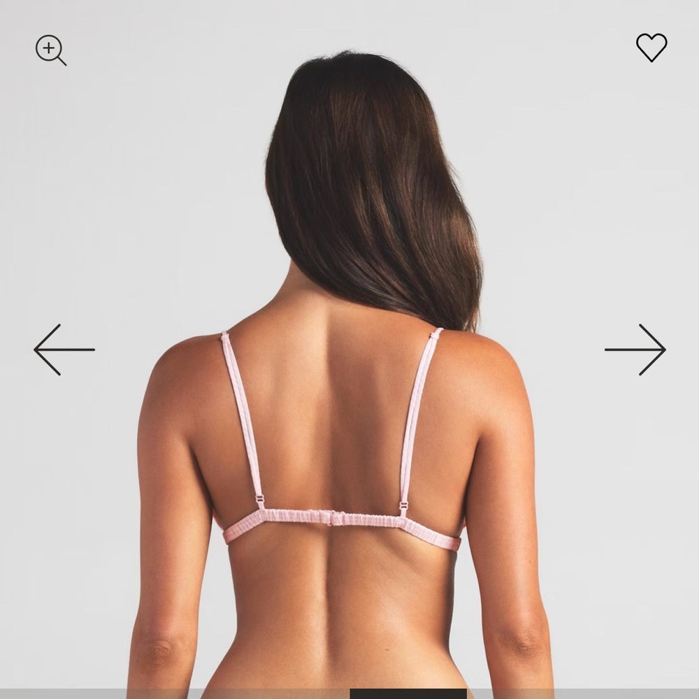 SKIMS TRIANGLE BRALETTE - COTTON POPLIN - CHERRY BLOSSOM STRIPE - L - Picture 6 of 11